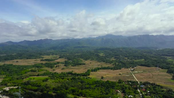 Paesaggio Montano Sull Isola Luzon Campi Agricoli Montagne Lontananza Concetto — Video Stock