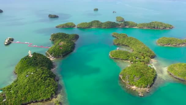 Krásné Tropické Ostrovy Modrými Lagunami Azurové Vodě Moře Letecký Výhled — Stock video