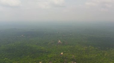 Sri Lanka 'daki yeşil yağmur ormanlarının ve ormanların havadan görünüşü.