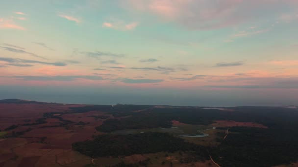 Aerial View Sunset Countryside Sri Lanka — Stock Video