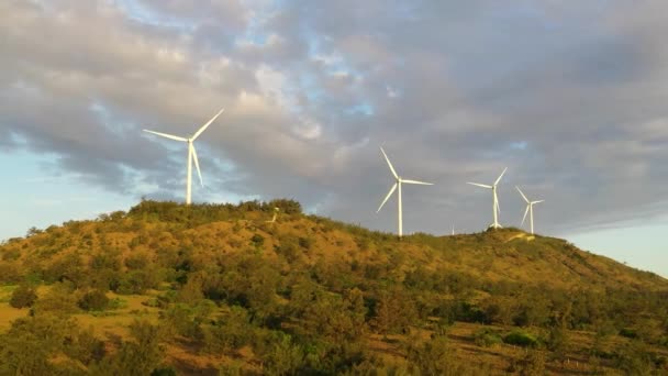 Wind Farm Wind Turbines Seashore Wind Power Plant Philippines — Stock videók