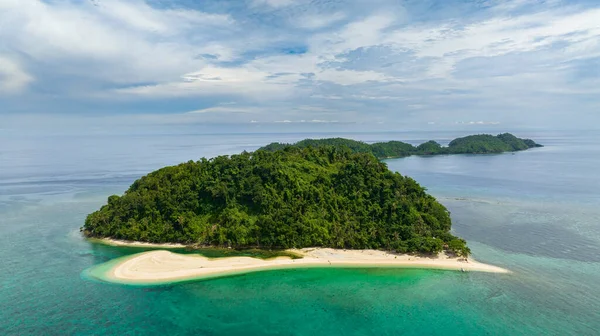 stock image Top view of tropical islands and blue ocean. Seascape in the tropics. Agutaya and Danjugan islands, Philippines.