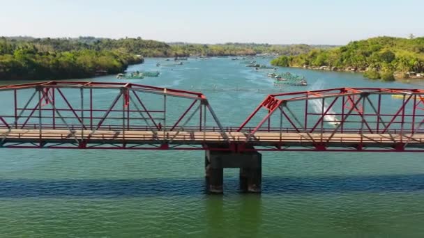 Anda Steel Bridge Verbindt Het Eiland Luzon Met Het Eiland — Stockvideo