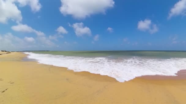 Τροπική Αμμώδης Παραλία Κοντά Στη Γαλάζια Θάλασσα Παραλία Καλπίλια Σρι — Αρχείο Βίντεο