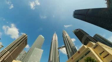 Kuala Lumpur, Malaysia- Sept 17, 2022: The landmark Petronas Twin Towers and KLCC Twin Towers in the city of Kuala Lumpur Malaysia. The towers are the tallest twin towers in the world. Malaysia.