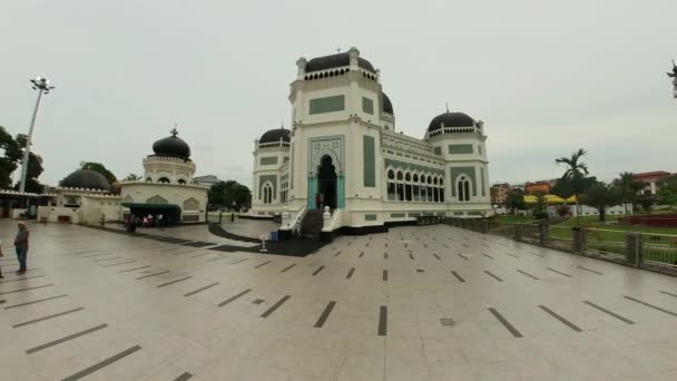 Medan Indonesia Septiembre 2022 Masjid Raya Mashun Hito Mezquita Más — Vídeos de Stock