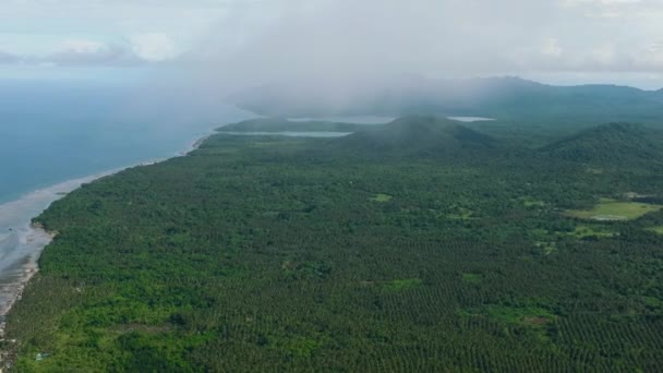 上からバラバック島の景色の海岸線 熱帯雨林やジャングルと熱帯島 パラワン フィリピン — ストック動画