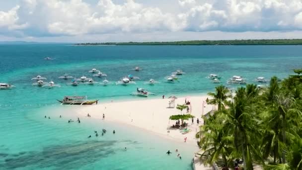 Beautiful Sandy Beach Tropical Island Virgin Island Philippines — Stockvideo