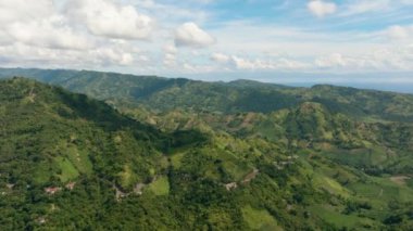 Ormanlı dağlı havadan manzara. Zenciler, Filipinler