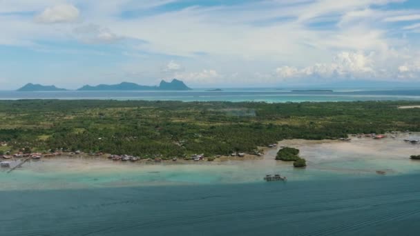 Île Bum Bum Avec Des Villes Villages Semporna Sabah Malaisie — Video