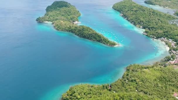 ラグーンと熱帯のビーチを持つ島 ああ島だ インドネシア — ストック動画