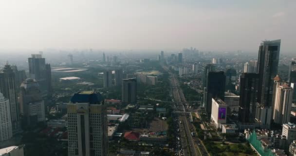 Vista Aérea Los Distritos Ciudad Yakarta Rascacielos Países Bajos — Vídeo de stock
