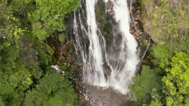 Blick Von Oben Auf Den Schönen Efrata Wasserfall Den Bergen — Stockvideo