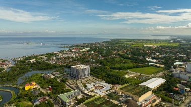 Aerial view of city of Bacolod It is the capital of the province of Negros Occidental, Philippines. clipart
