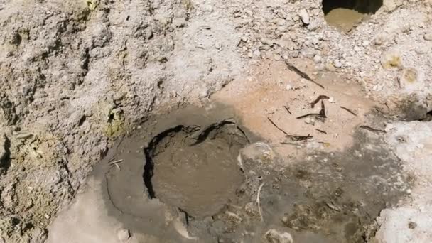 Mud Geyser Volcanic Activity Volcanic Landscape Weh Island Indonesia — Stock Video