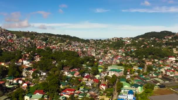 碧瑶市的空中风景 多彩的房子在一个山区省份 菲律宾 — 图库视频影像