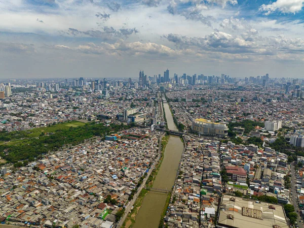 ジャカルタ市内のパノラマのトップビュー インドネシア — ストック写真