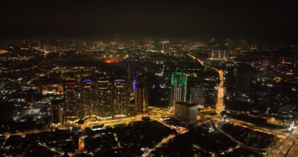 Kuala Lumpur Malezya Eylül 2022 Kuala Lumpur Şehir Merkezinin Aydınlık — Stok video
