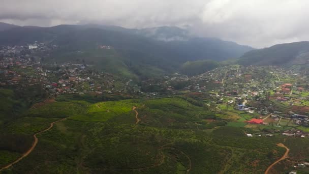 Città Nuwara Eliya Circondata Montagne Colline Con Piantagioni Sri Lanka — Video Stock