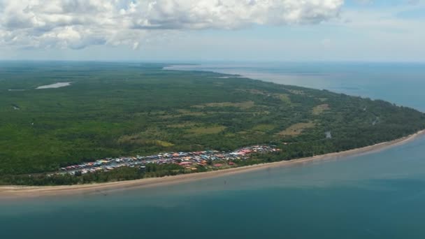 Sandakan City Port Eastern Sabah East Malaysia Northeast Borneo的空中景观 — 图库视频影像
