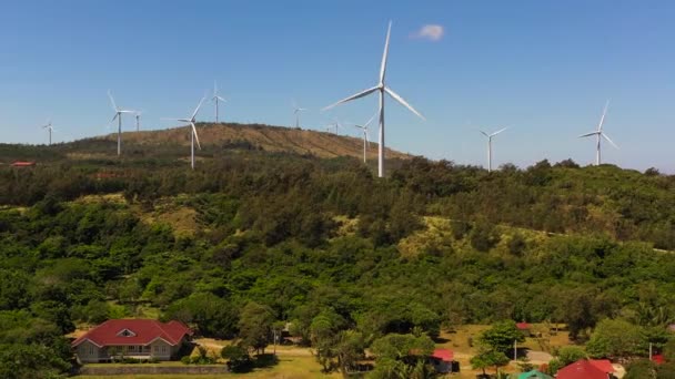 Rüzgar Jeneratörleri Türbinler Rüzgar Santralleri Rüzgar Santrali Filipinler — Stok video
