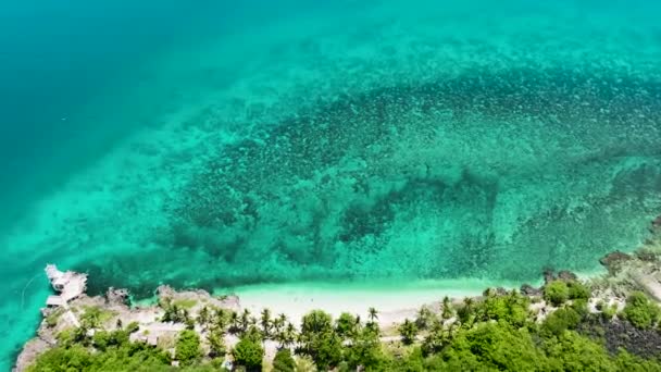 Seascape Com Praia Tropical Oceano Azul Virgin Island Filipinas — Vídeo de Stock