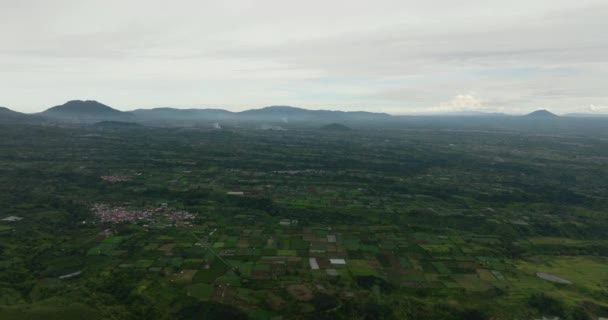 Vista Aerea Terreni Agricoli Una Valle Montagna Sumatra Indonesia — Video Stock