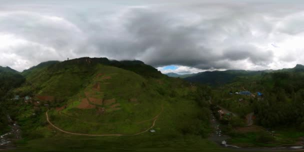 Bergige Provinz Mit Teeplantagen Und Berghängen Mit Regenwald 360 Grad — Stockvideo