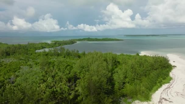 Tropische Inseln Mit Sandstrand Und Türkisfarbenem Wasser Punta Sebaring Balabac — Stockvideo