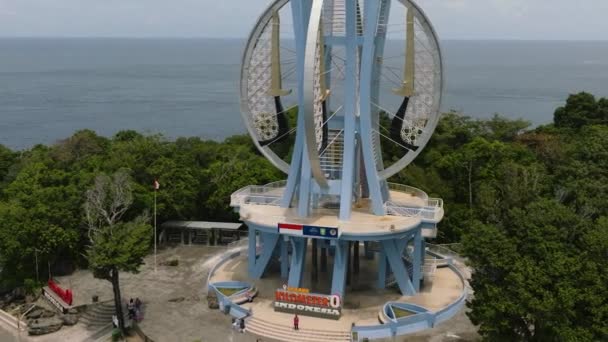 Monumento Kilómetro Cero Isla Weh Indonesia Sabang — Vídeo de stock