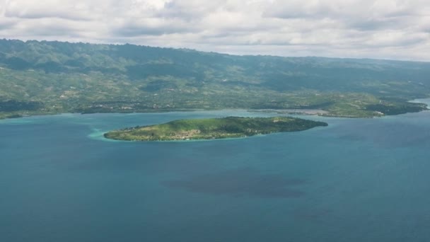 Isla Cebú Con Vistas Las Montañas Desde Mar Paisaje Marino — Vídeo de stock