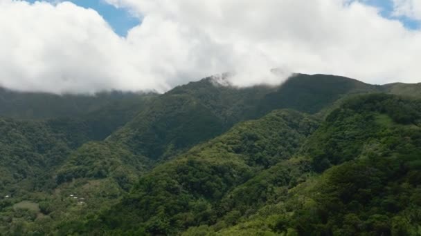 Luchtfoto Van Bergen Groene Heuvels Filippijnen Negros Eiland — Stockvideo