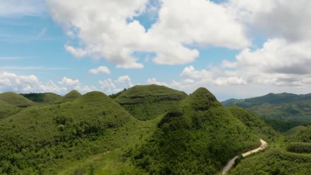 Picos Calcário Planalto Hinakpan Chocolate Hills Negros Filipinas — Vídeo de Stock