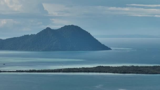Vista Aérea Islas Lagunas Parque Marino Tun Sakaran Borneo Sabah — Vídeo de stock