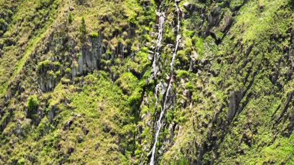 Καταρράκτης Ανάμεσα Βουνά Πράσινο Δάσος Καταρράκτες Σιταπίγκαν Σουμάτρα Samosir Ινδονησία — Αρχείο Βίντεο
