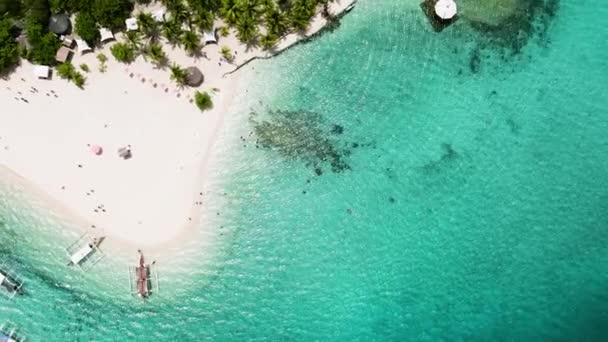 Tropikal Ada Manzaralı Güzel Kumlu Plaj Virgin Adası Filipinler — Stok video