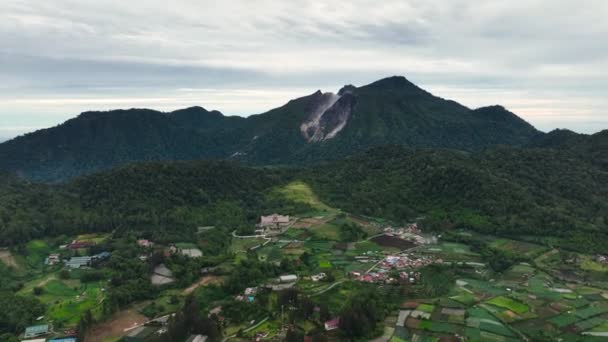 Tropik Bölgelerdeki Çiftlikler Dağlar Berastagi Sumatra Endonezya — Stok video