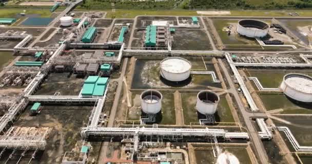 Terminale Petrolifero Impianto Industriale Stoccaggio Petrolio Petrolchimico Prodotti Petroliferi Borneo — Video Stock