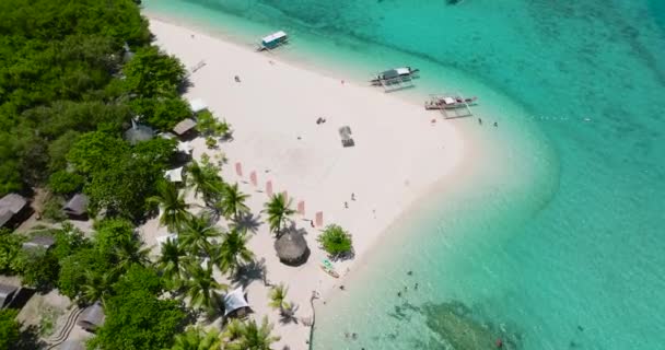 Flygfoto Över Tropiska Och Vacker Strand Jungfruön Filippinerna — Stockvideo