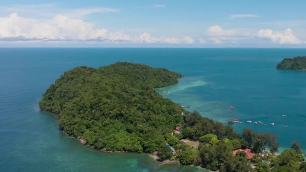 Tropické Ostrovy Krásná Pláž Ostrovy Manukan Sulug Národní Park Tunku — Stock video