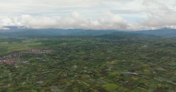 Gunung Lansekap Dengan Bukit Hijau Dan Lahan Pertanian Kayu Aro — Stok Video