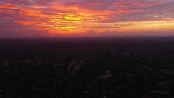 Яскравий Захід Сонця Над Джунглями Тропічними Лісами Шрі Ланка — стокове відео