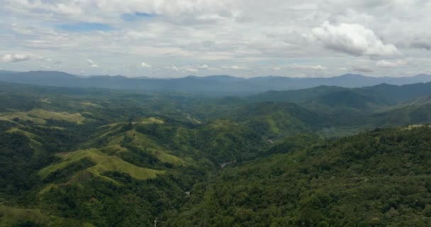 Πάνω Άποψη Των Βουνών Πλαγιές Καλύπτονται Τροπικό Δάσος Και Ζούγκλα — Αρχείο Βίντεο