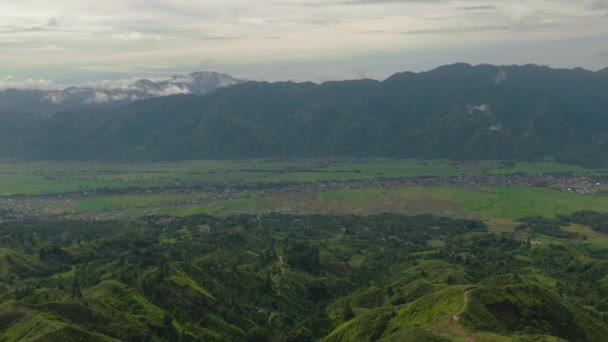 Pegunungan Dan Tanah Pertanian Sebuah Provinsi Pegunungan Kayu Aro Sumatra — Stok Video