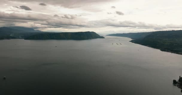 Lago Toba Las Montañas Sumatra Atardecer Países Bajos — Vídeo de stock