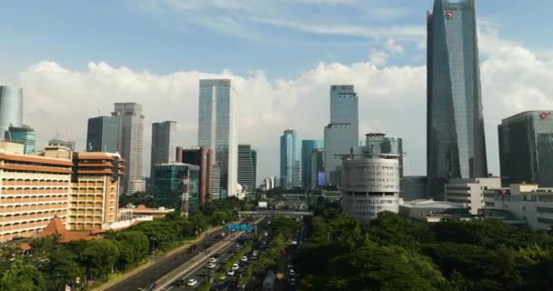 Jakarta Indonésie Října 2022 Okresy Města Jakarta Mrakodrapy — Stock video