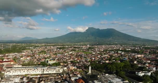 Città Bukittinggi Monte Marapi Una Torre Dell Orologio Jam Gadang — Video Stock