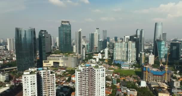 Районы Города Джакарта Небоскребы Видом Сверху — стоковое видео