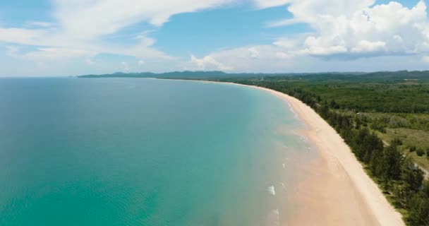 Paysage Marin Avec Plage Sable Tropical Océan Bleu Bornéo Malaisie — Video