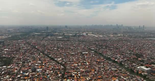 Sebuah Daerah Padat Dibangun Jakarta Lanskap Kota Indonesia — Stok Video